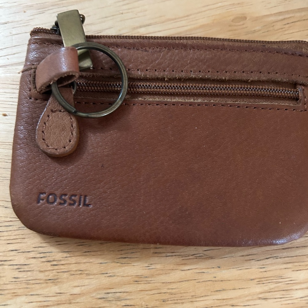 Fossil Leather Coin Pouch with Key Ringcoun purse